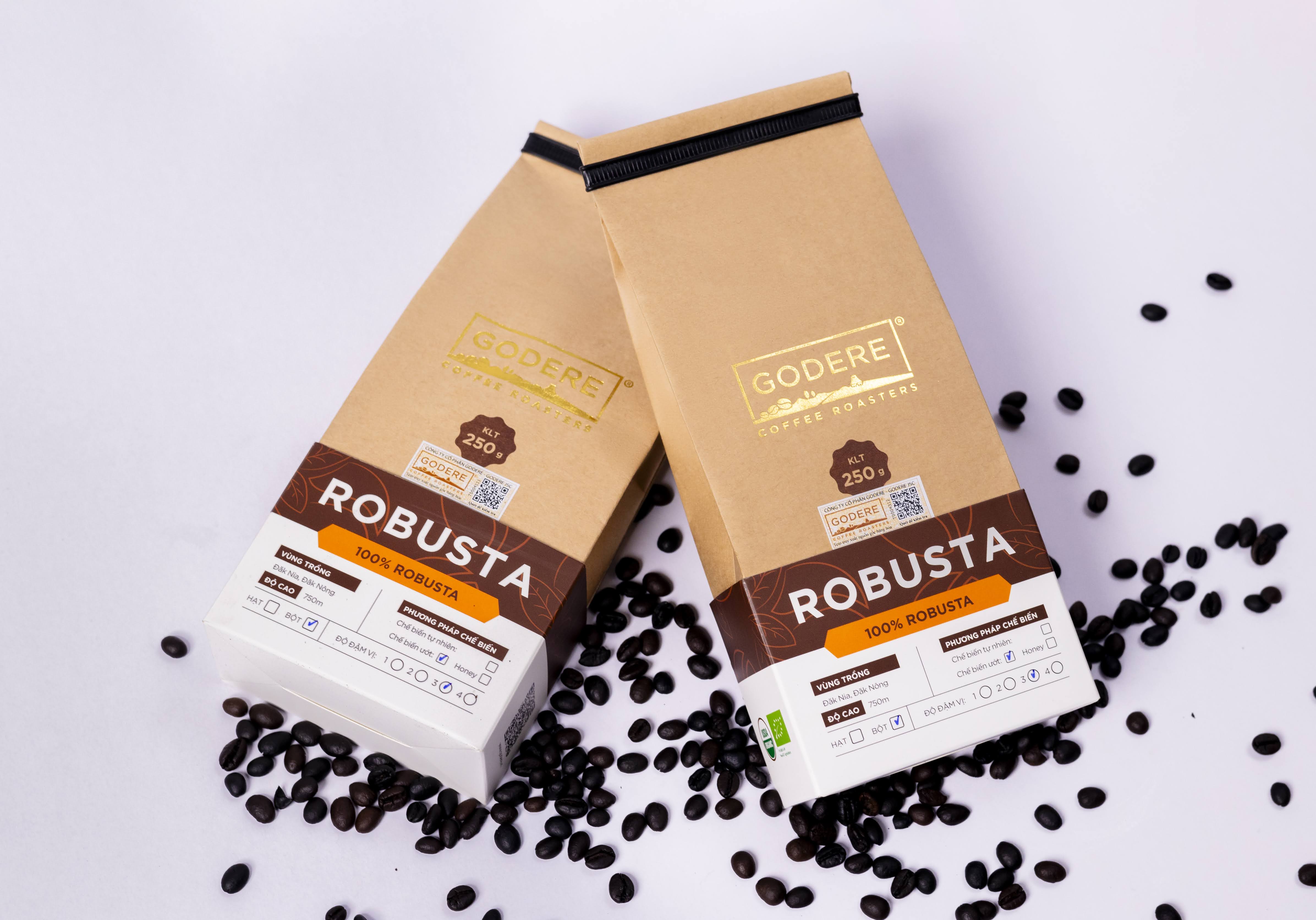 GODERE Cà phê hữu cơ Robusta (USDA&EU) 300.000đ/kg