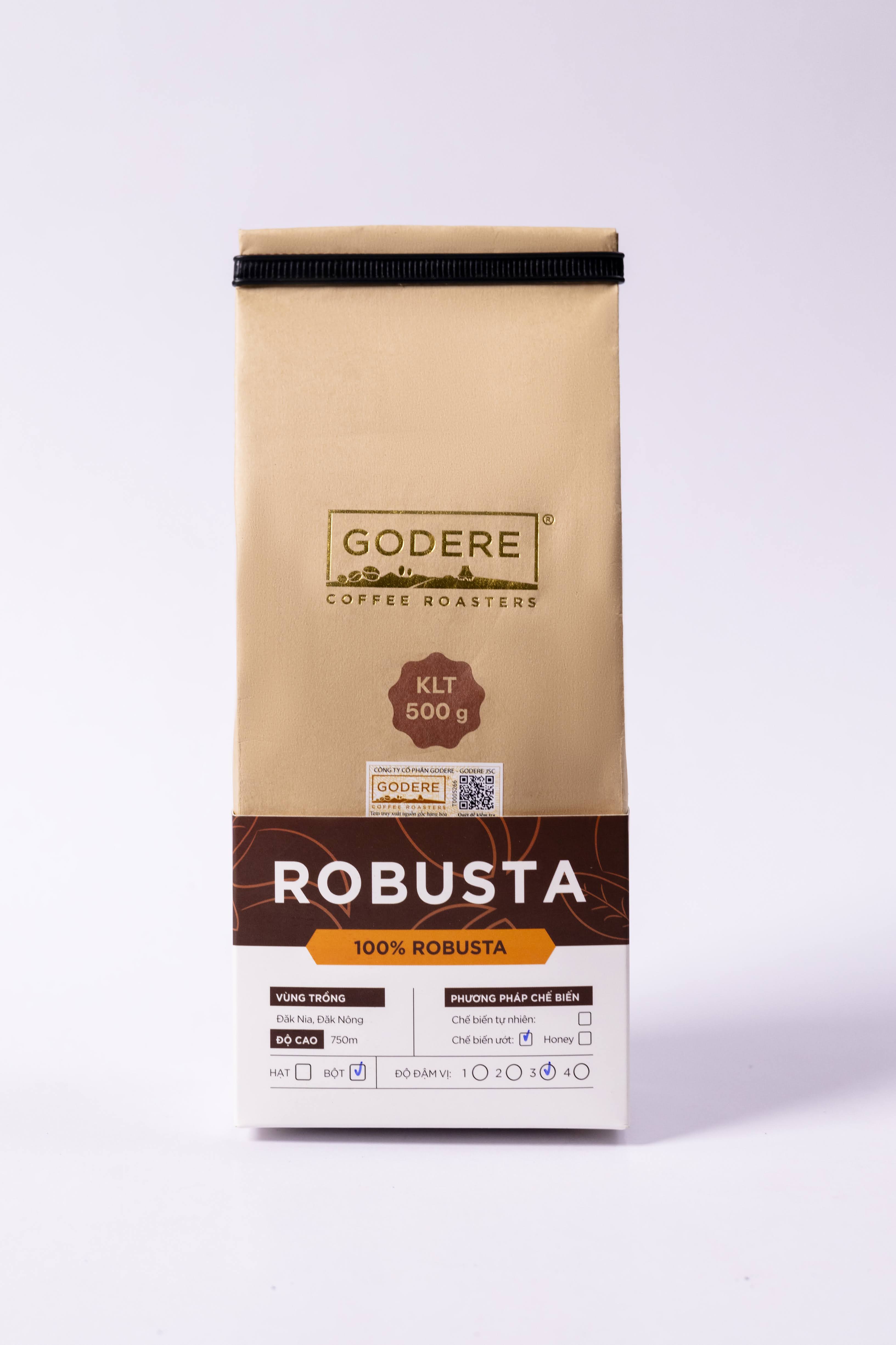 GODERE Cà phê hữu cơ Robusta (USDA&EU) 500g